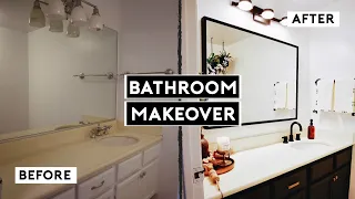 DIY BATHROOM MAKEOVER ON A BUDGET! RENTER FRIENDLY