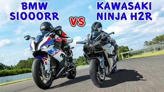 bmw s1000rr vs kawasaki h2r- Drag Race | Acceleration Comparison