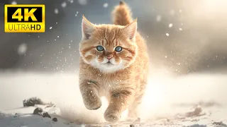 Winter Cute Young Wild Animals With Relaxing Music(Colorfully Dynamic)