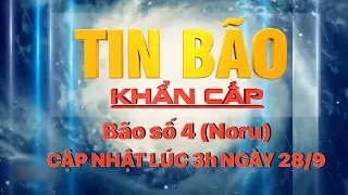 Diễn biến bão số 4 (Noru) lúc 8h ngày 28/9  | VTV24