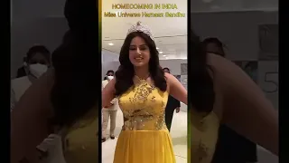 Miss Universe Harnaaz Sandhu Homecoming| Emotional... tears, dancing, singing| #shorts, #harnaaz