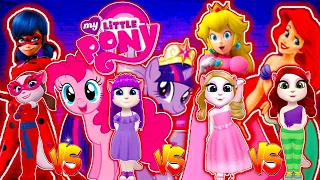 My Talking Angela 2 New Update Gameplay LadyBug Vs Little Pony Vs Princess Peach Vs Little Mermaid