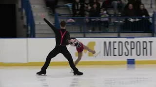 2019 US Figure Skating Championships Novice Pairs Campbell Young and Mikhail Gumba (Johnson)