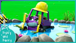 Pond Life 🚧 🚜 | Digley and Dazey | Kids Construction Truck Cartoons