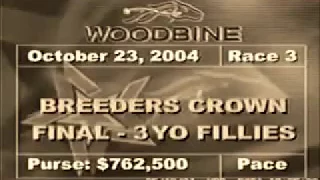 2004 Woodbine RAINBOW BLUE Breeders Crown 3YO Filly Pace Final Ron Pierce