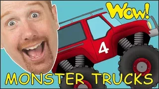 Monster Trucks for Children from Steve and Maggie | Learning Speaking Stories with Wow English TV