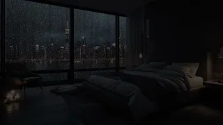 Lying Relaxing In The High-Rise Bedroom On A Rainy Day | Heal the Soul with Natural Sounds for Sleep