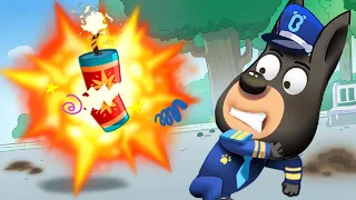 Dangerous Falling Firecrackers | Safety Cartoons | Kids Cartoon | Sheriff Labrador | BabyBus