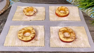 Dessert in 5 Minuten! Nur Blätterteig und 1 Apfel!