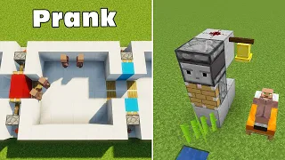 3+ Best Trolling to Prank Villagers with Redstone Build in Minecraft