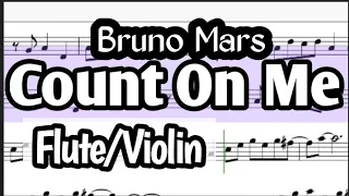 Count On Me Flute or Violin Sheet Music Backing Track Play Along Partitura