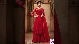 Red colour dresses design | punjabi suit| gown | Buy online in india| Aish fashion club
