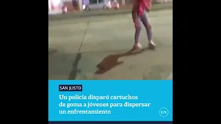 Un policía disparó cartuchos de goma a jóvenes para dispersar un enfrentamiento