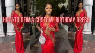 How to sew a custom birthday dress/ prom dress / gown with appliques