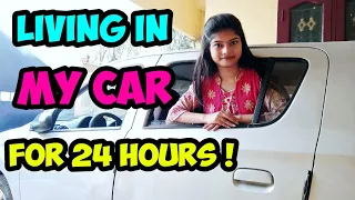 LIVING IN A CAR FOR 24 HOURS CHALLENGE | 24 Hours Challenge  | Pavi's Beauty Box