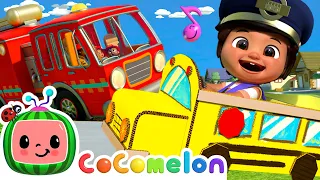 Nina's Firetruck Song + Wheels On The Bus Playground! | CoComelon Nursery Rhymes & Kid Songs