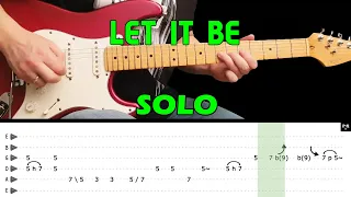 LET IT BE - Guitar lesson - Guitar solo (with tabs) - The Beatles - fast & slow