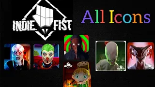 ALL ICONS OF ALL INDIEFIST GAMES | ERICH SANN TO SCARY DOLL