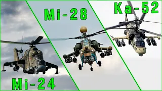 Mi-24 vs Mi-28 vs Ka-52 Comparison | ATTACK Helicopters