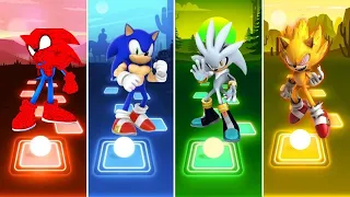 Spider Man Sonic 🆚 Silver Sonic 🆚 Super Sonic 🆚 Muscular Sonic | Sonic EDM Rush Gameplay