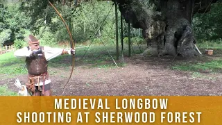 Kevin Hicks shoots the medieval longbow at Sherwood Forest