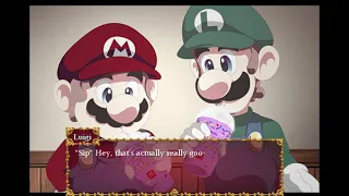 Mario and Luigi try the Grimace Shake