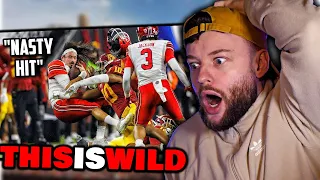 SOCCER FAN REACTS TO *VICIOUS* NFL HITS..