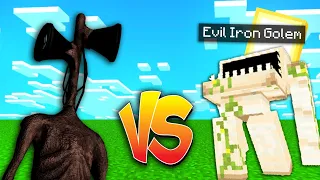 Siren Head vs Evil Iron Golem in Minecraft