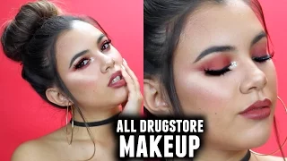 ALL DRUGSTORE MAKEUP TUTORIAL | Easy Burgundy Makeup Look That Will Make You Slay On A Budget!!