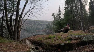 Solo spring canoe trip in the BWCA Wilderness 2023, East Bearskin Lake entry.