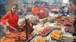 BEST Khmer Food! Cambodian Dinner Street Food -Delicious Khmer Food, Soup, Grilled Fish, Pork & More