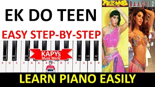 Ek Do Teen on Piano with notes | Step by Step | Easy Tutorial | Song | Tezaab | Baghi 3 | Madhuri