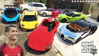 GTA 5 - Stealing Cristiano Ronaldo Luxury Cars With Franklin! (Real Life Cars #21)