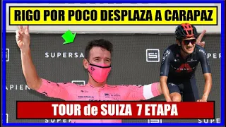 RIGOberto URAN 🔥🔥 CASI LE QUITA LIDERATO a CARAPAZ 🔴 TOUR de SUIZA 2021 ETAPA 7
