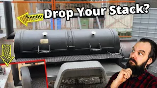 Should you drop your offset smoker stack to grate level?