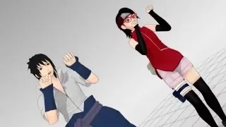 Naruto MMD Bo Peep Bo Peep (Father and Daughter) Sasuke and Sarada