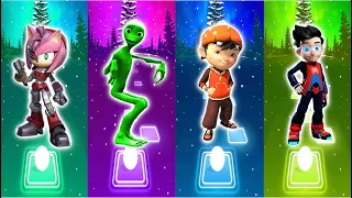 Rusty Rose vs Alien Dance vs Boboiboy vs Ejen Ali dab - Bad Liar - Tiles Hop EDM Rush