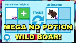 😱😳WOAH! THEY OFFERED ME A MEGA NO POTION WILD BOAR! + GOT AN ARCTIC REINDEER!? ADOPT ME #adoptme