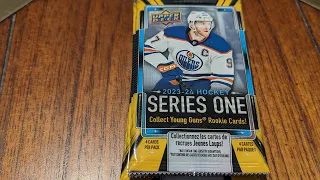 Opening 2023-24 Upper Deck Series One Hockey Card Packs from Dollar Tree