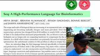 Read a paper: Seq - a high-performance language for bioinformatics