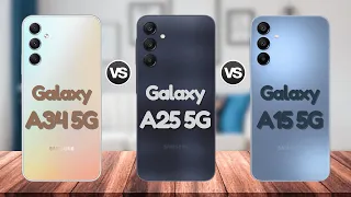 Samsung Galaxy A34 Vs Samsung A25 Vs Samsung A15 5G | #eficientechs 👈👀