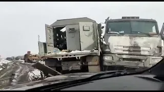 Remains of a column of Russian troops in the area of ​​Stary Saltov, Kharkiv region in Ukraine