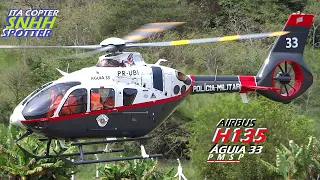 AIRBUS H135 PMSP ÁGUIA 33 (PR-UBI) NOVO HELICÓPTERO BI-TURBINA da POLÍCIA MILITAR de SP!