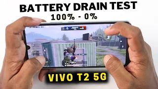 Vivo T2 5G Battery Drain Test 100% - 0% Only PUBg Play & Heating Test