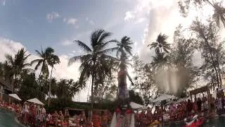 James Flyboard swimming pool show in Nikky Beach Koh Samui