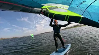 Gong Hipe Cruzader 7ft 11 wing foiling with Sirus xxl front foil 156cm 9mins of foiling with music