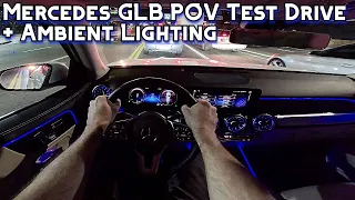 Mercedes-Benz GLB 250 POV Night Test Drive with Ambient Lighting Demonstration