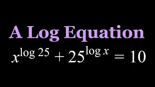 Solving A Quick and Easy Logarithmic Equation