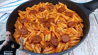 Macarrones con Chorizo y Tomate 😋 ¡RECETA MUY FÁCIL! 💥💥BRUTAL