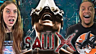 SAW X (2023) | MOVIE REACTION | OUR FIRST TIME WATCHING |  BEST ONE YET!! | JIGSAW IS THE GOAT🤯😱